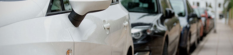 Cars parked in a line
