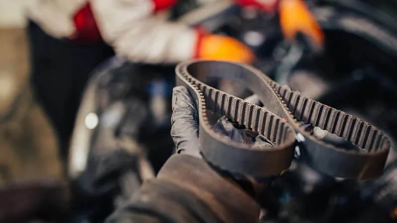 A close up of a car vehicle cam belt