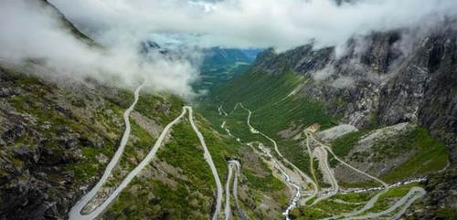 A winding road in the alps