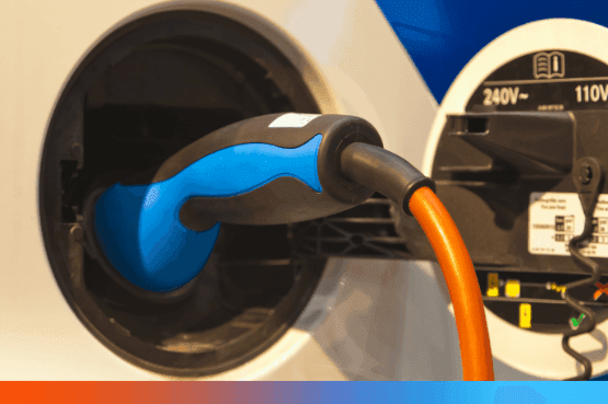 EV car charger plugged in