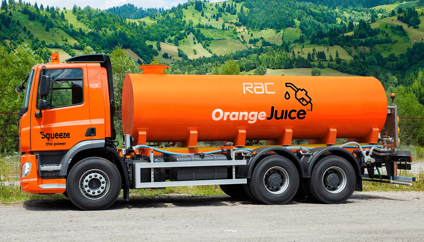 RAC OrangeJuice tanker truck