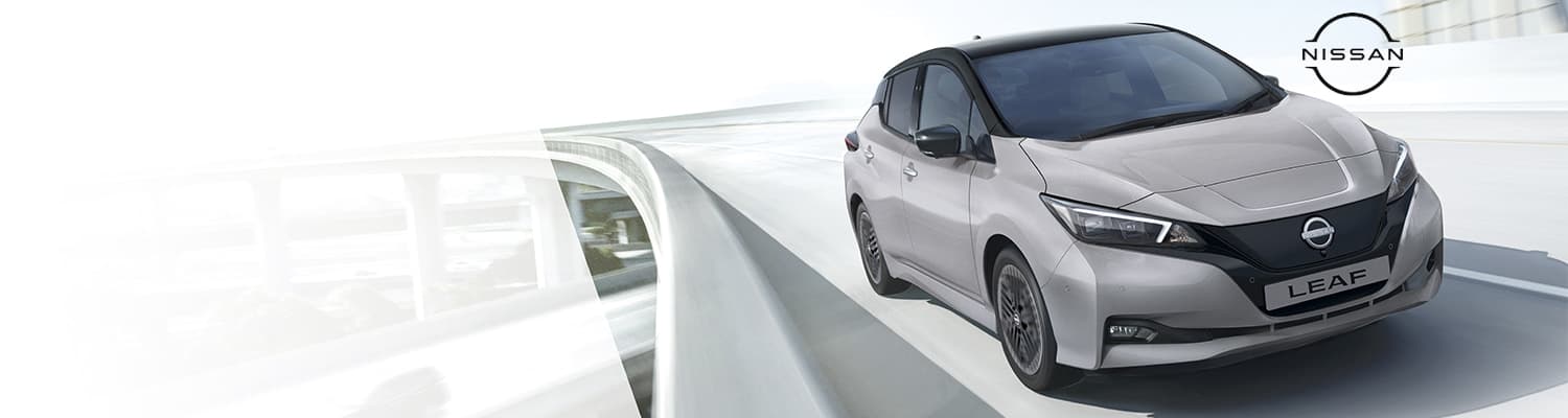 Nissan Leaf on futuristic motorway