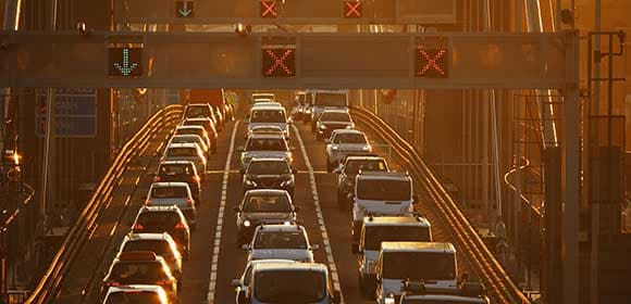 stand-still traffic on motorway