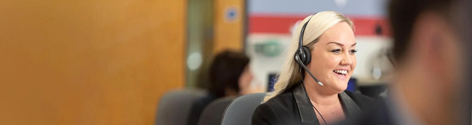 A call centre employee