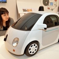 Driverless prototype cars in near miss