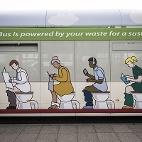 All aboard the new poo-powered eco-bus