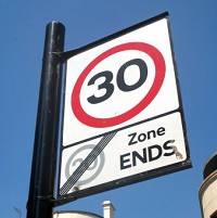 Speeding on 30mph roads plummets