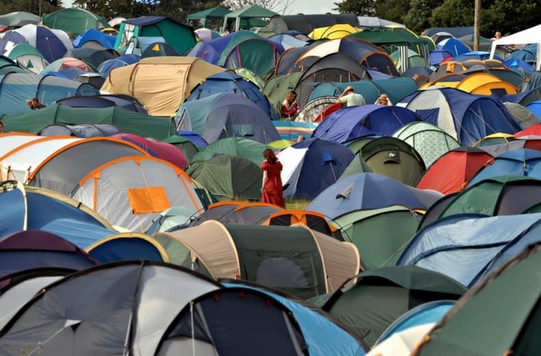 leaving glastonbury tents