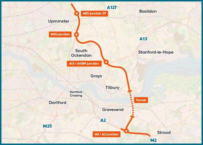 lower thames crossing map