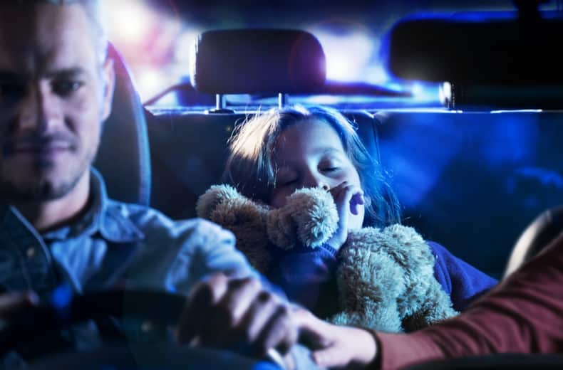 travelling at night with kids