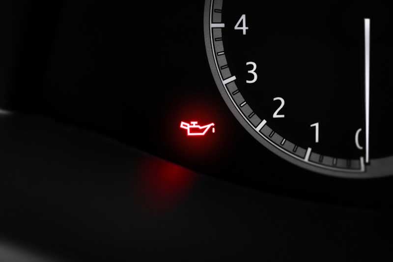 red engine oil light