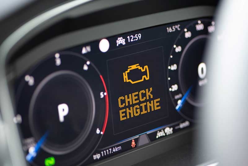 yellow check engine oil