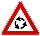 roundabout ahead sign