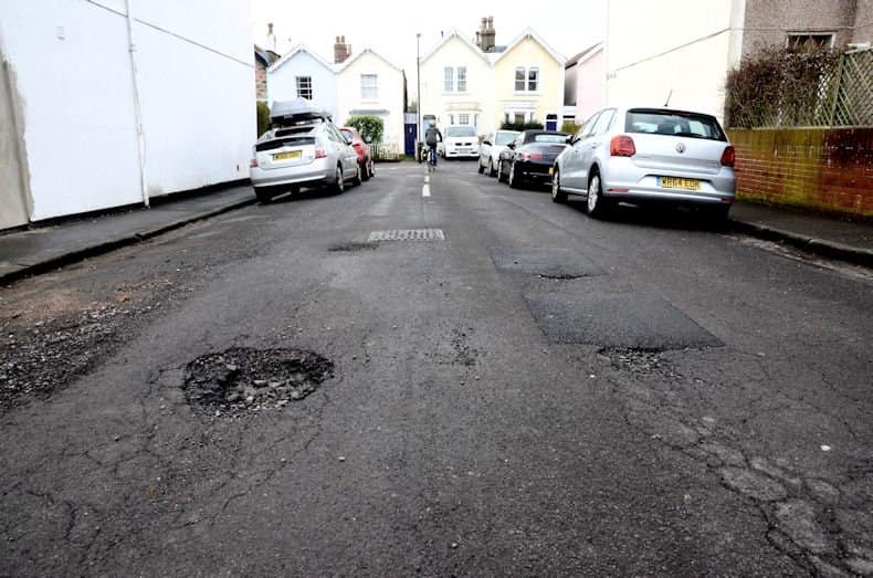 Classic pothole in the road