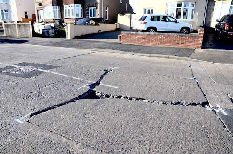 Crack in road