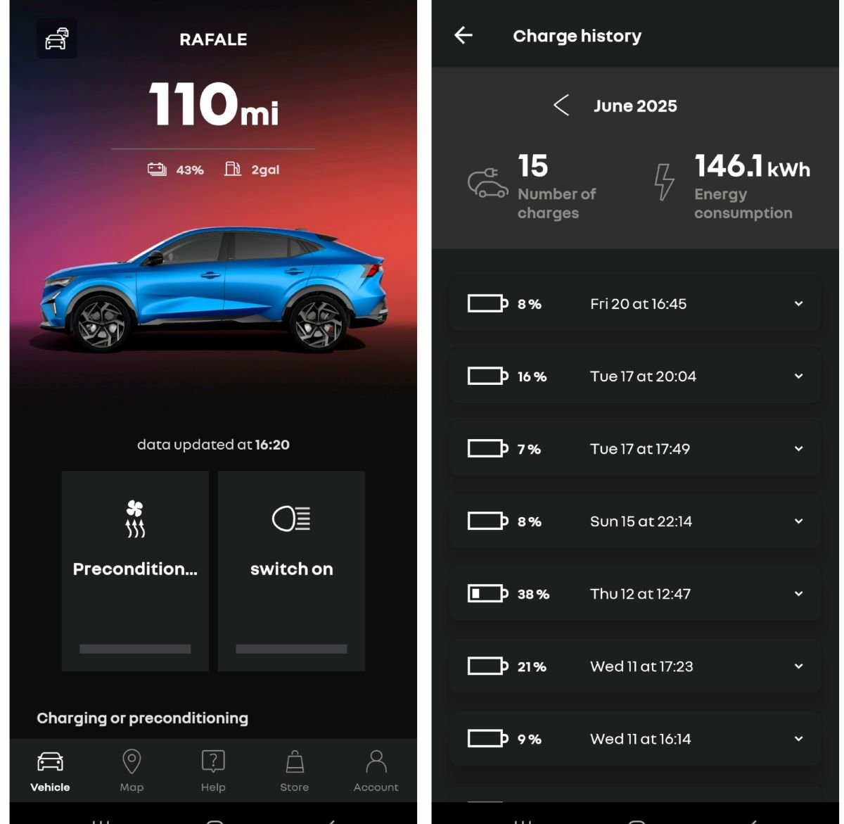 Renault Rafale smartphone app