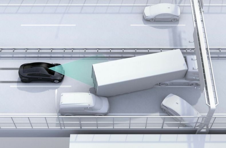 Autonomous emergency braking illustration
