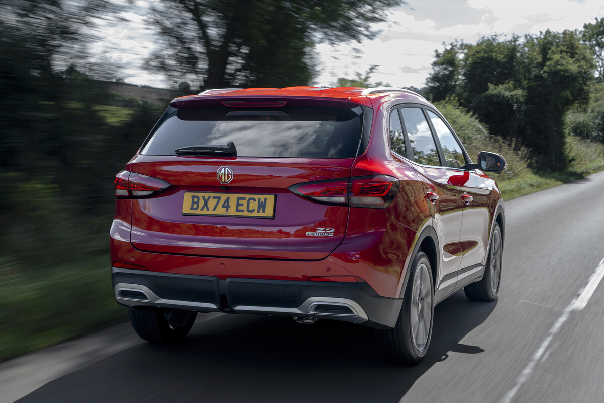 MG ZS driving rear