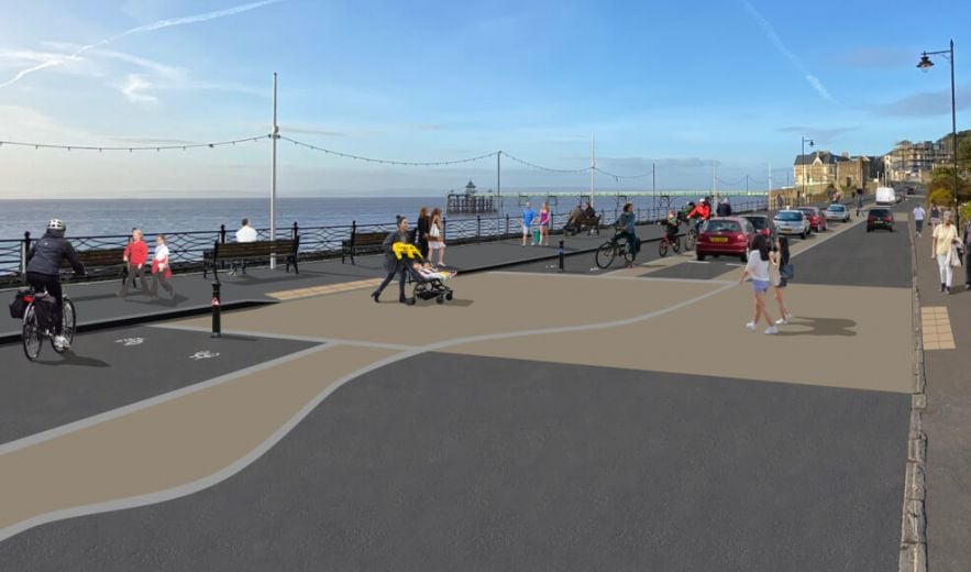 clevedon seafront road markings