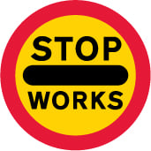 stop roadwork sign