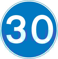 minimum 30mph speed sign