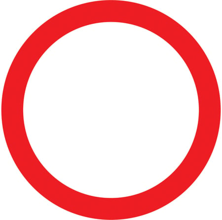 red circle road sign