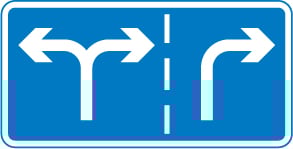 correct traffic lanes road sign
