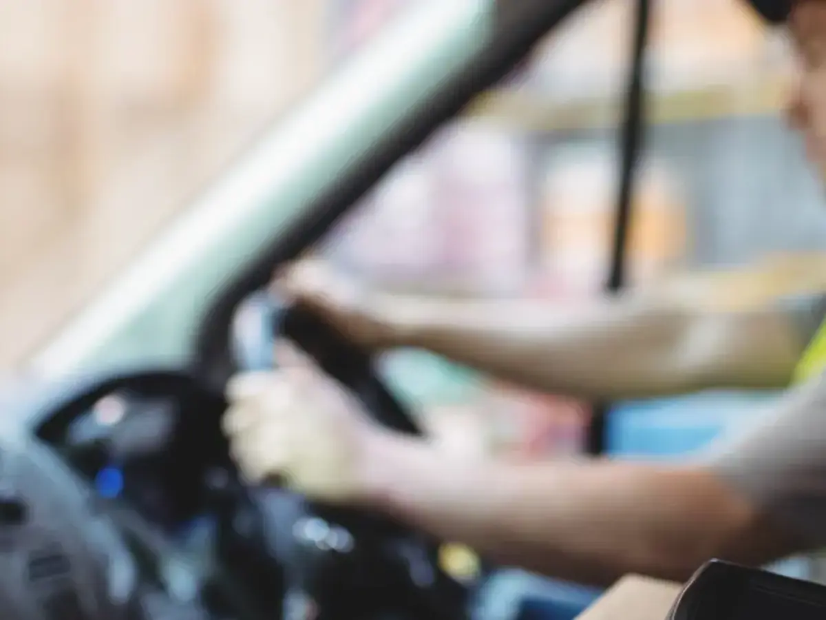 High vis courier driver